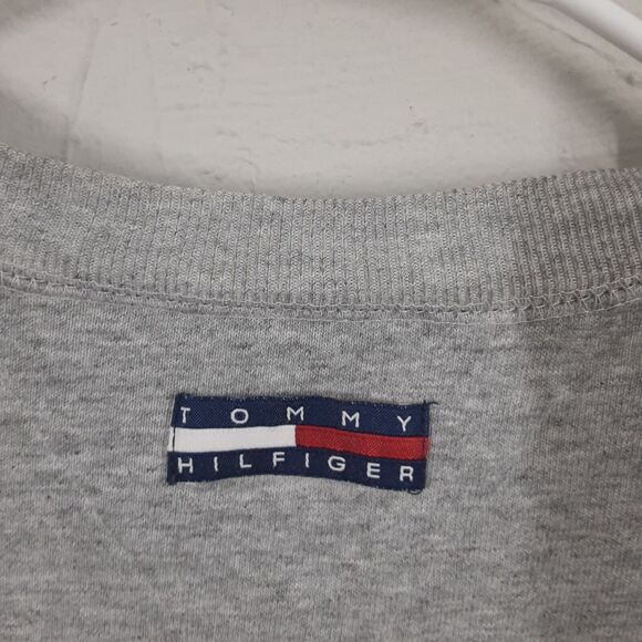 Vtg Tommy Hilfiger Adult Mens L Gray USA Made Crew Neck Sweatshirt Double Sided - Picture 10 of 12
